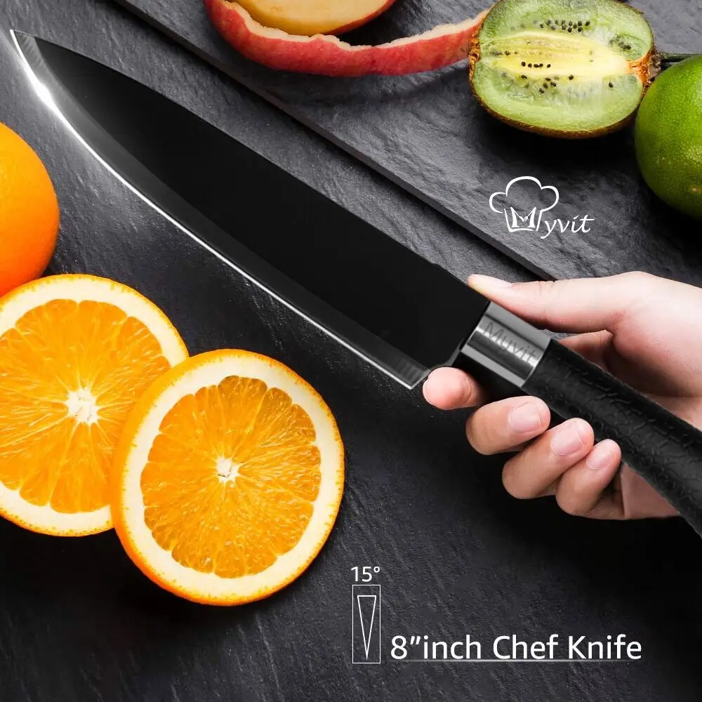 Chef knife Kitchen Knives  set Chef 5CR15 Stainless Steel Non Stick Blade Bread Slicer Utility Santoku Knives 6 Pieces Set