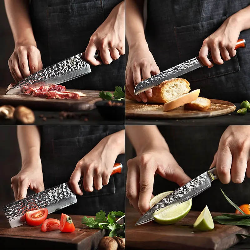 Kitchen Knife 73 Layers Japanese Damascus Steel Utility Chef Knife High Carbon Stainless Steel Professional Cooking Tools