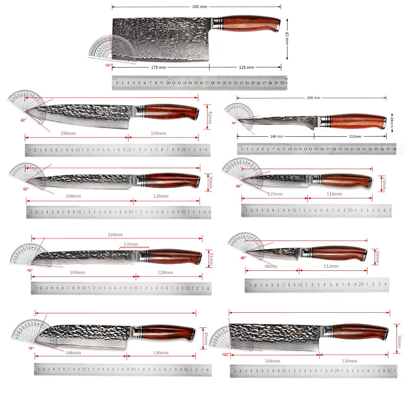 Kitchen Knife 73 Layers Japanese Damascus Steel Utility Chef Knife High Carbon Stainless Steel Professional Cooking Tools