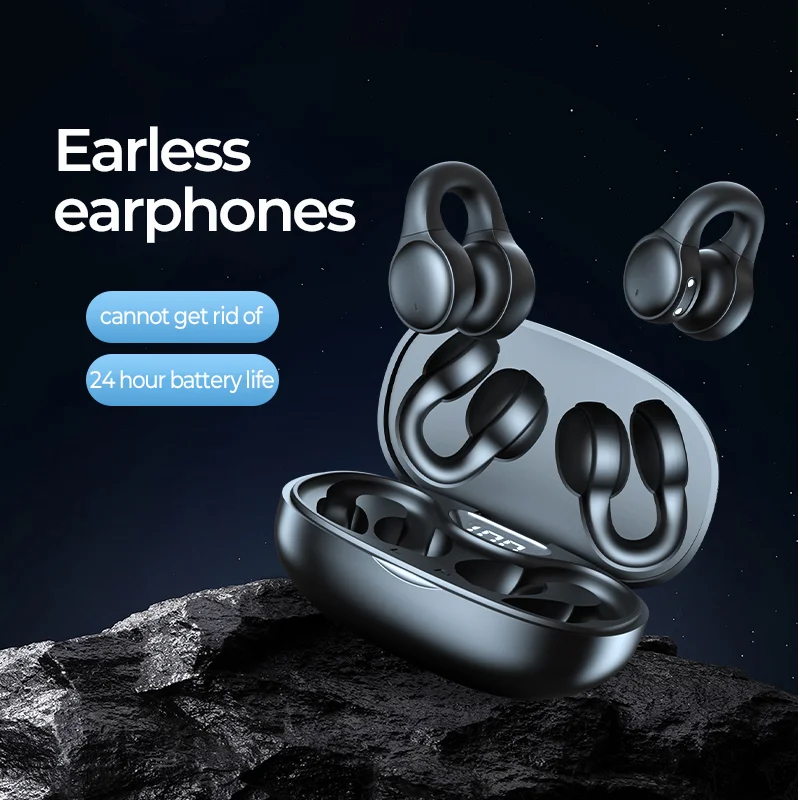 TWS Bluetooth Earphones X58 Ear Clip Bone Conduction Wireless Headphones Sports Headset with Mic Noise Reduction Touch Control