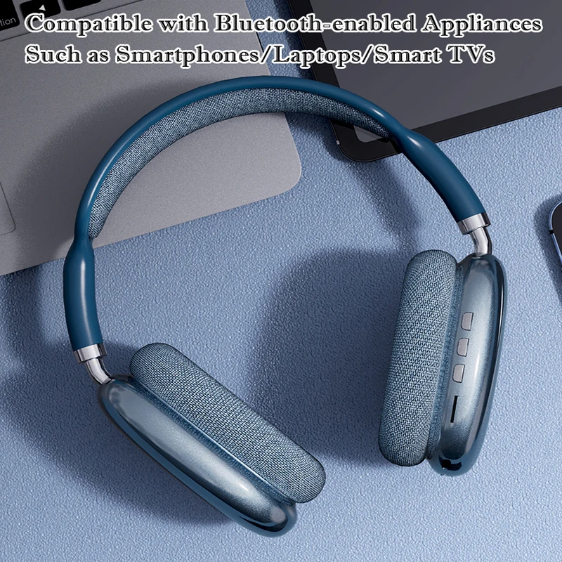 Wireless Headphones Bluetooth With Mic Noise Cancelling Stereo Earphones Over Ear Headset Sports Gaming Earphone Supports TF