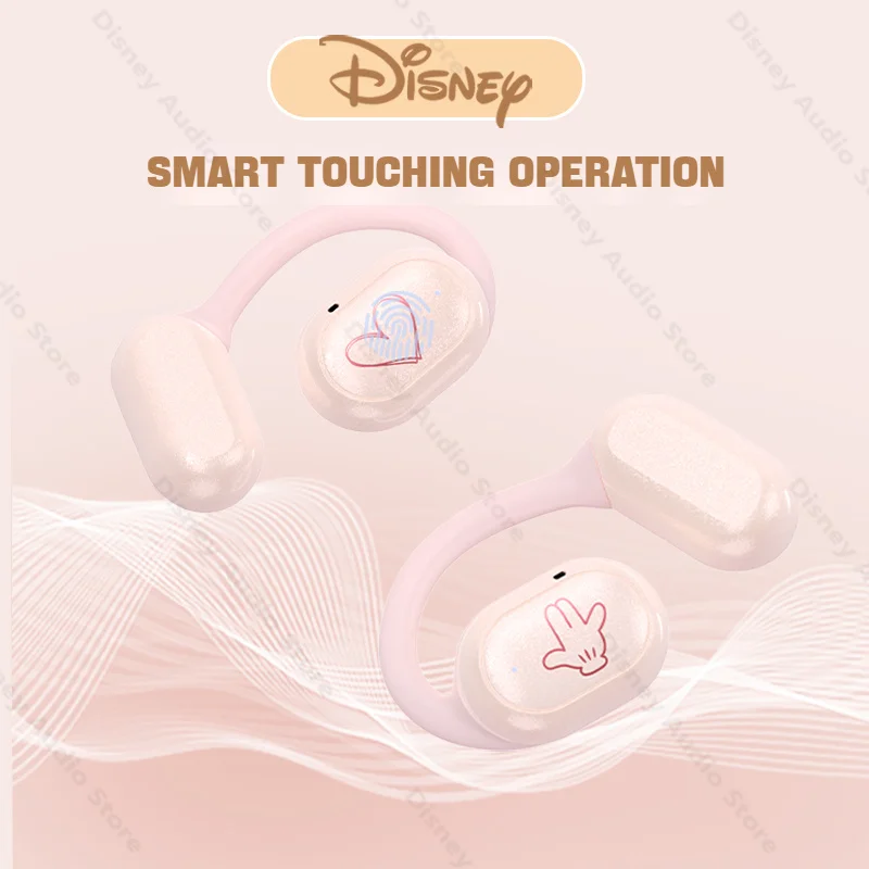 Disney OWS Wireless Bluetooth 5.3 Headphones Mickey Minnie On Ear Earphone HiFi Stereo Low Latency Gaming Sports EarHooks 300mah