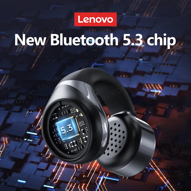Original Lenovo X20 Wireless Bluetooth Headset 5.2 Ear Clip Headphones Touch Control Earbuds Bass Gaming Earphone Waterproof New