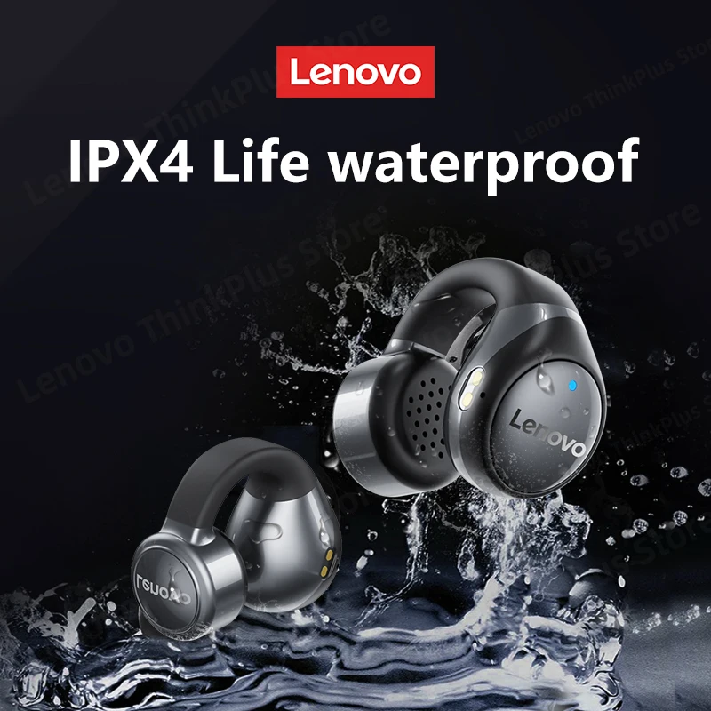 Original Lenovo X20 Wireless Bluetooth Headset 5.2 Ear Clip Headphones Touch Control Earbuds Bass Gaming Earphone Waterproof New