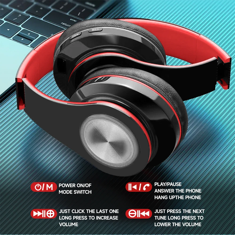 Wireless Headset Bluetooth Headset Large Soft Ear Cup Noise Reduction Ultra-long battery life with mic  phone computer universal