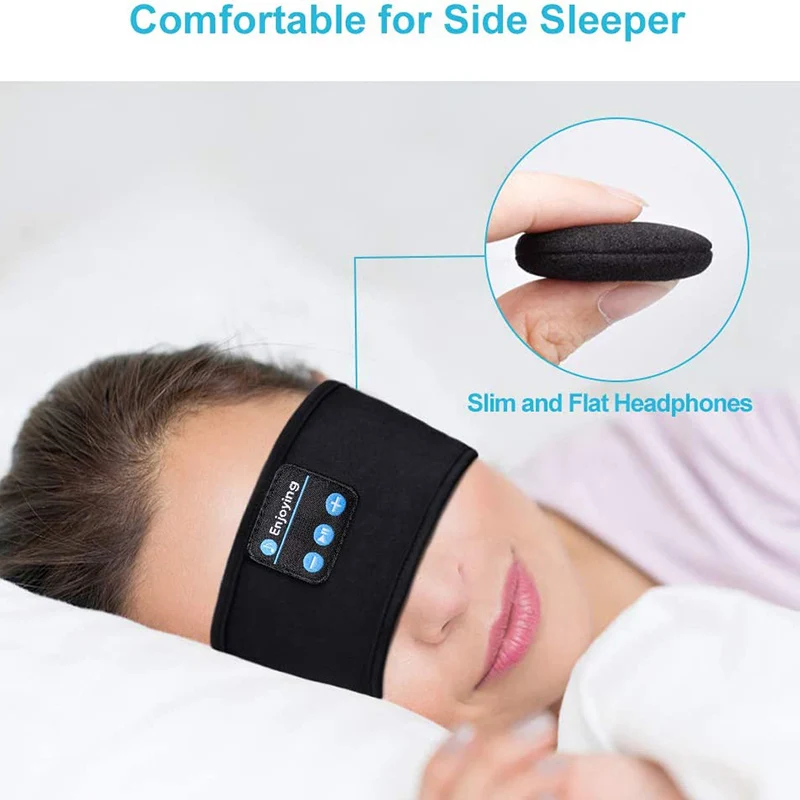 Wireless Bluetooth Headphones Sleeping Headband Headphones Headscarf Thin Comfortable Music Phone Sport Earbuds for Side Sleeper