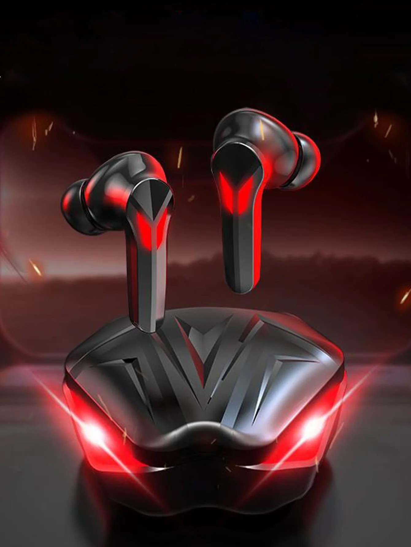 Digital display with breathing light circle game in ear Bluetooth earphones