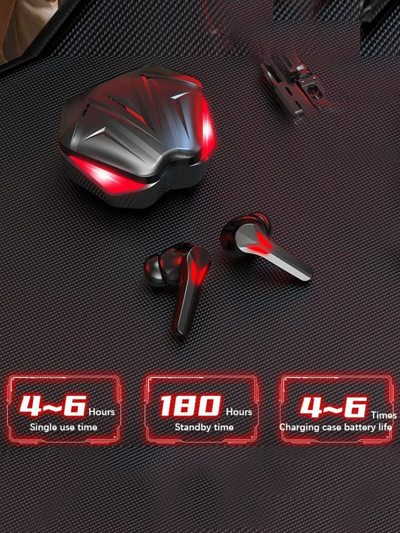 Digital display with breathing light circle game in ear Bluetooth earphones