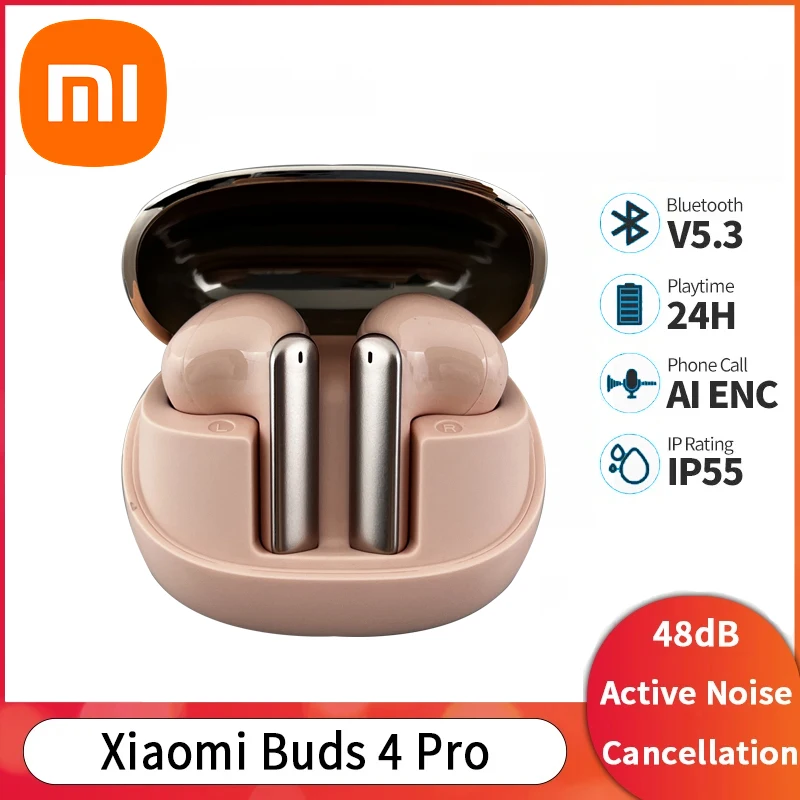 Xiaomi Buds 4 TWS Bluetooth Earbuds Wireless Sport Headphone Touch Control Headset HiFI Stereo Waterproof Earphones with Mic
