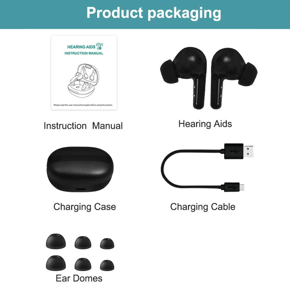 Rechargeable Digital Hearing Aids with Bluetooth 12-Channels Portable Sound Amplifier Noise Reduction New Audifonos for Deafness