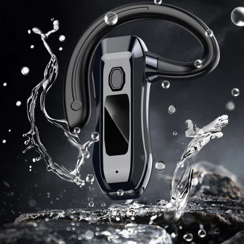 Single Ear Wireless Headset Driving HeadPhones Business Noise Cancelling Headset Sports Earhook Earphones Long Battery Life