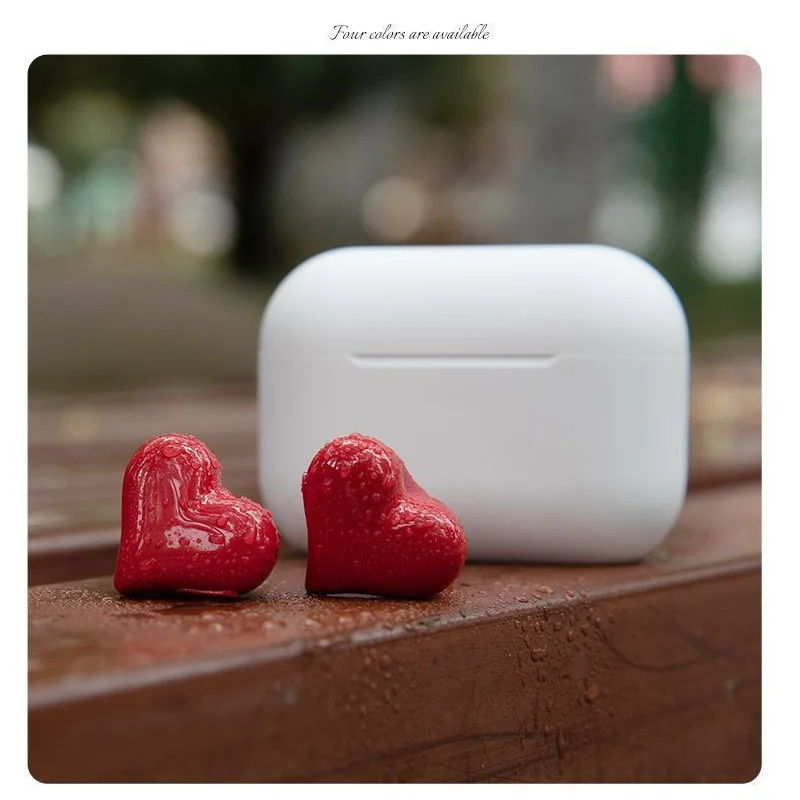 Heartbuds Wireless Earphones TWS Earbuds Bluetooth Headset Heart Buds Women Fashion Pink Gaming Student Headphones Girl Gift