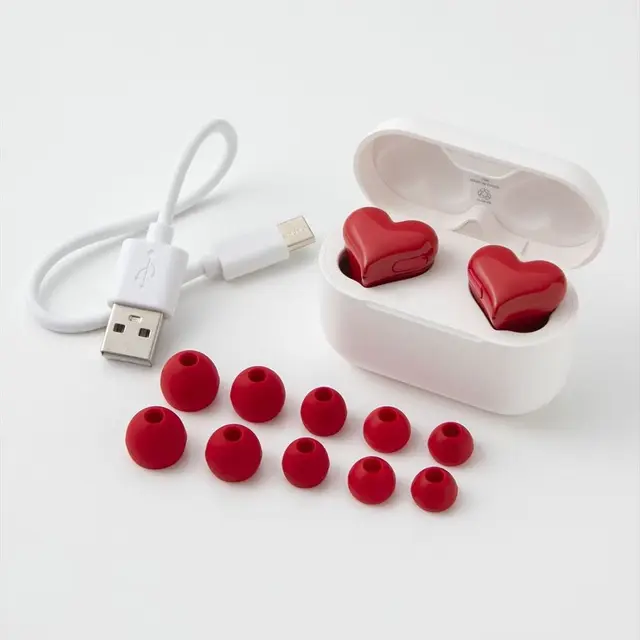 Heartbuds Wireless Earphones TWS Earbuds Bluetooth Headset Heart Buds Women Fashion Pink Gaming Student Headphones Girl Gift