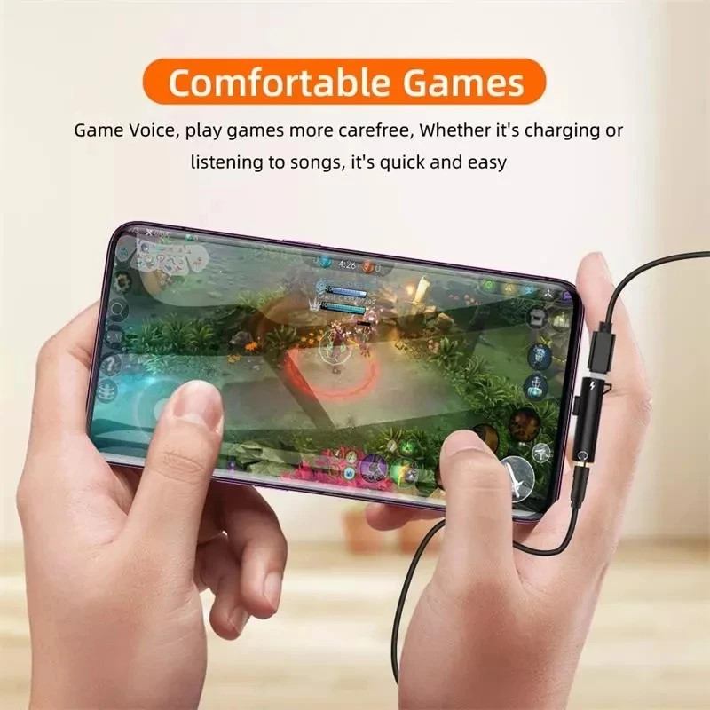 2 IN 1 Audio Headphone Charging Dual Adapter Splitter For iPhone XR XS X 7 8 11 11Pro For 3.5mm Jack to Earphone AUX Cable