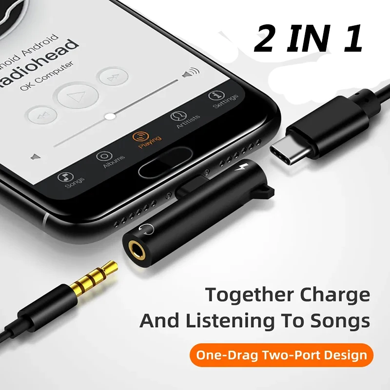 2 IN 1 Audio Headphone Charging Dual Adapter Splitter For iPhone XR XS X 7 8 11 11Pro For 3.5mm Jack to Earphone AUX Cable