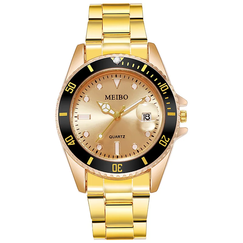 1pc Luxury Men Silver Stainless Steel Water Proof Automatic Luminous Rotatable Bezel Mens Watches