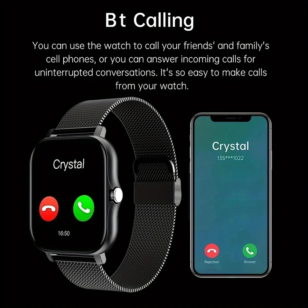 2023 Smart Watch Android Phone 1.44'' Inch Color Screen Bluetooth Call Blood Oxygen/Pressure Monitoring Smart Watch Women Men