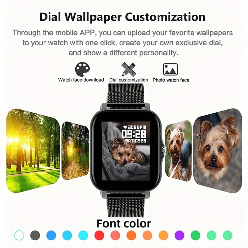 2023 Smart Watch Android Phone 1.44'' Inch Color Screen Bluetooth Call Blood Oxygen/Pressure Monitoring Smart Watch Women Men