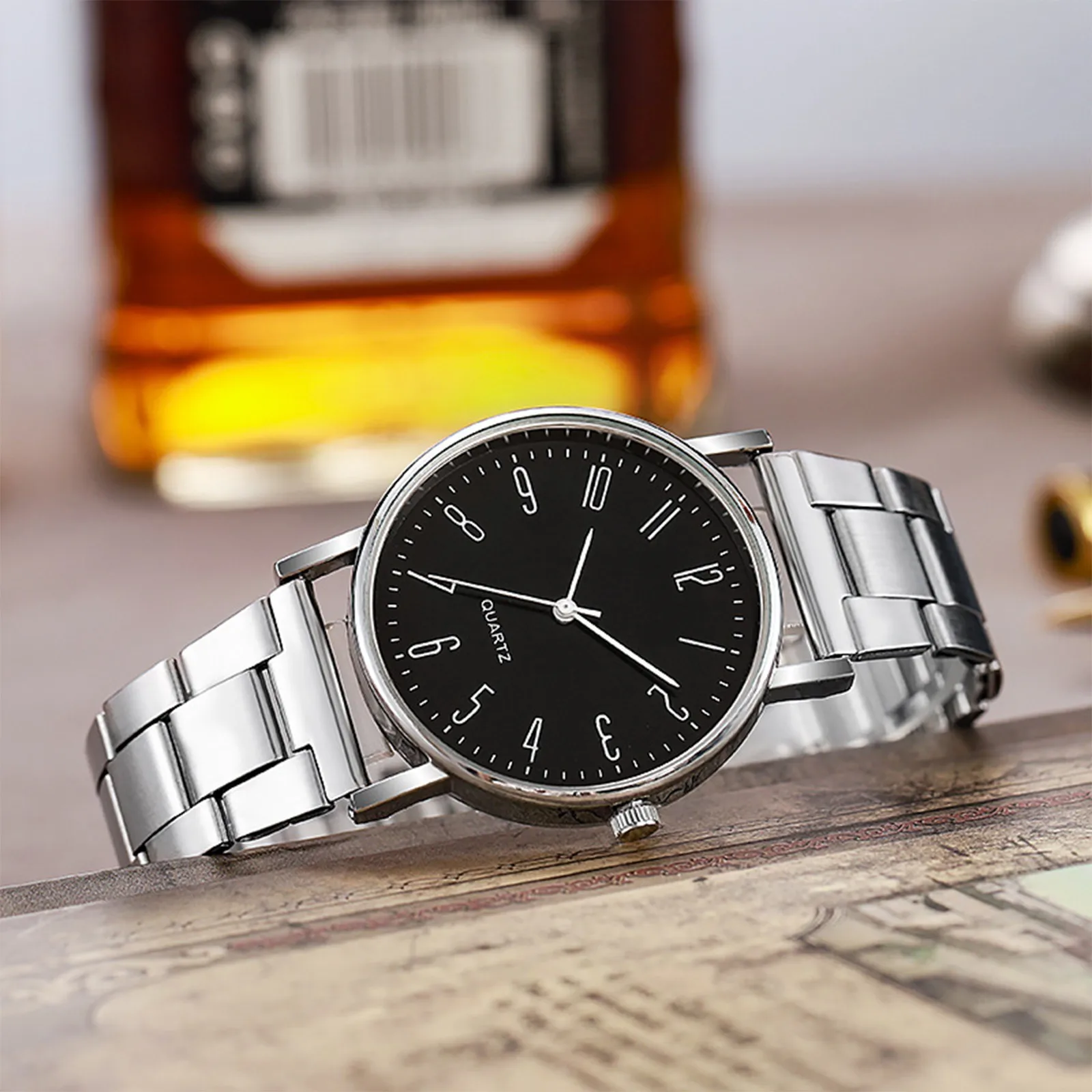 Fashion Stainless Steel Band Business Quartz Wristwatch Relogio Quartz Mens Watch Top Brand Luxury Clock Male Relojes Hombre