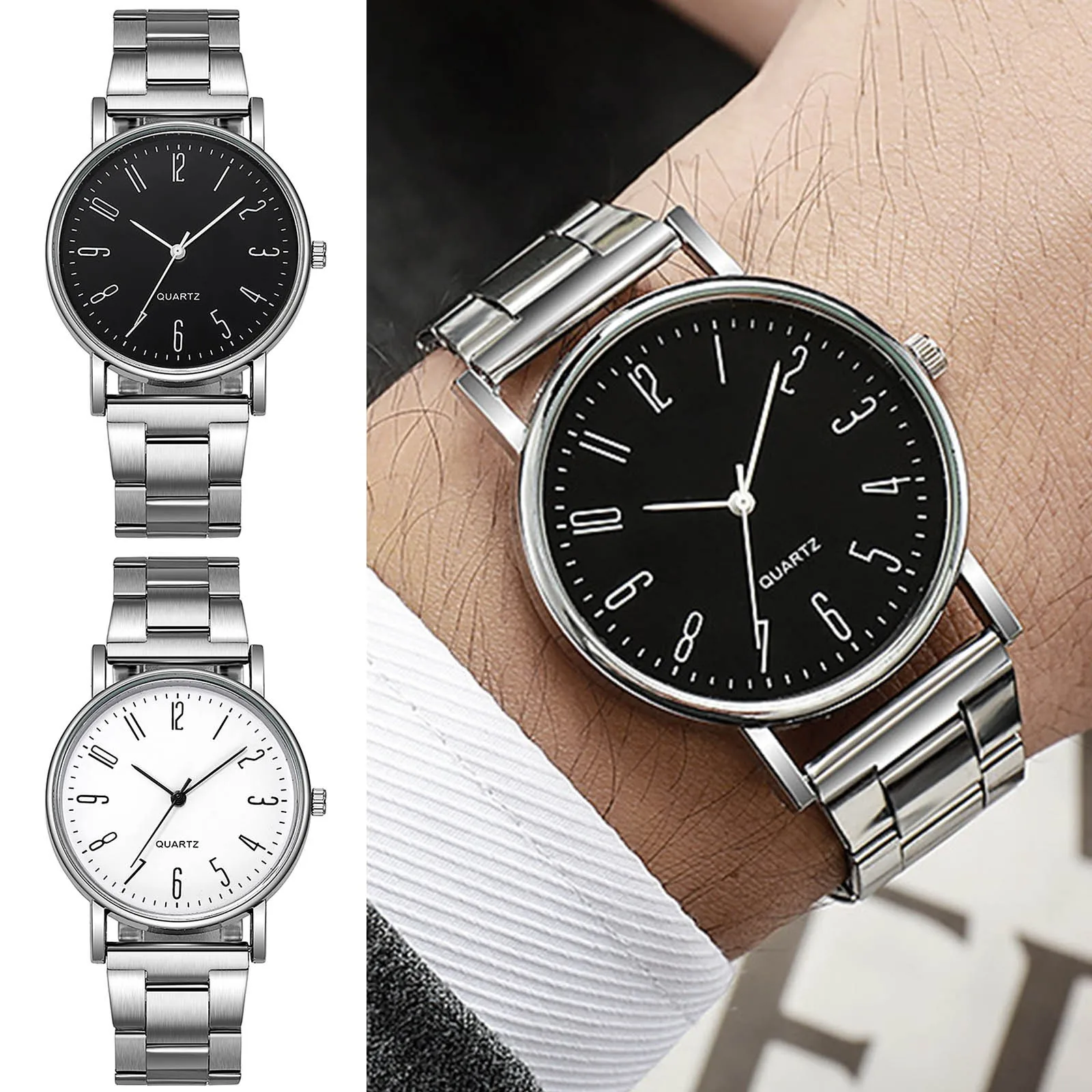 Fashion Stainless Steel Band Business Quartz Wristwatch Relogio Quartz Mens Watch Top Brand Luxury Clock Male Relojes Hombre
