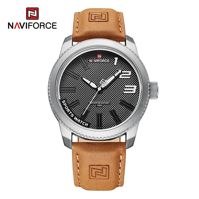 NAVIFORCE Popular Male Wristwatch Military Sports Shockproof Waterproof Leather Watch Men Fashion Casual Clock Relogio Masculino
