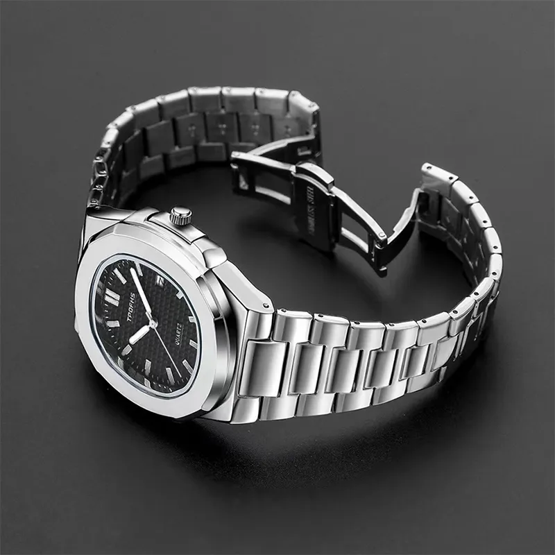 2023 Originate Luxury Watch Business Waterproof Male Clock Luminous Date Stainless Steel Square Quartz Men Watch reloj hombre