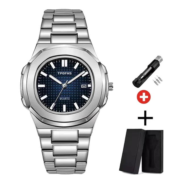 2023 Originate Luxury Watch Business Waterproof Male Clock Luminous Date Stainless Steel Square Quartz Men Watch reloj hombre