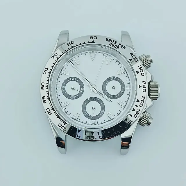 39mm watch sapphire glass dial can be customized logo316L stainless steel case watch to fit VK63 movement chronograph watch