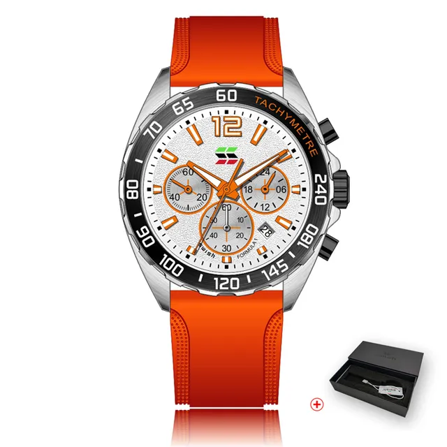 Fashion Chronograph Men Watches Top Brand Luxury Silicone Band Sport Wristwatch Business Quartz Clock Waterproof Montre Homme