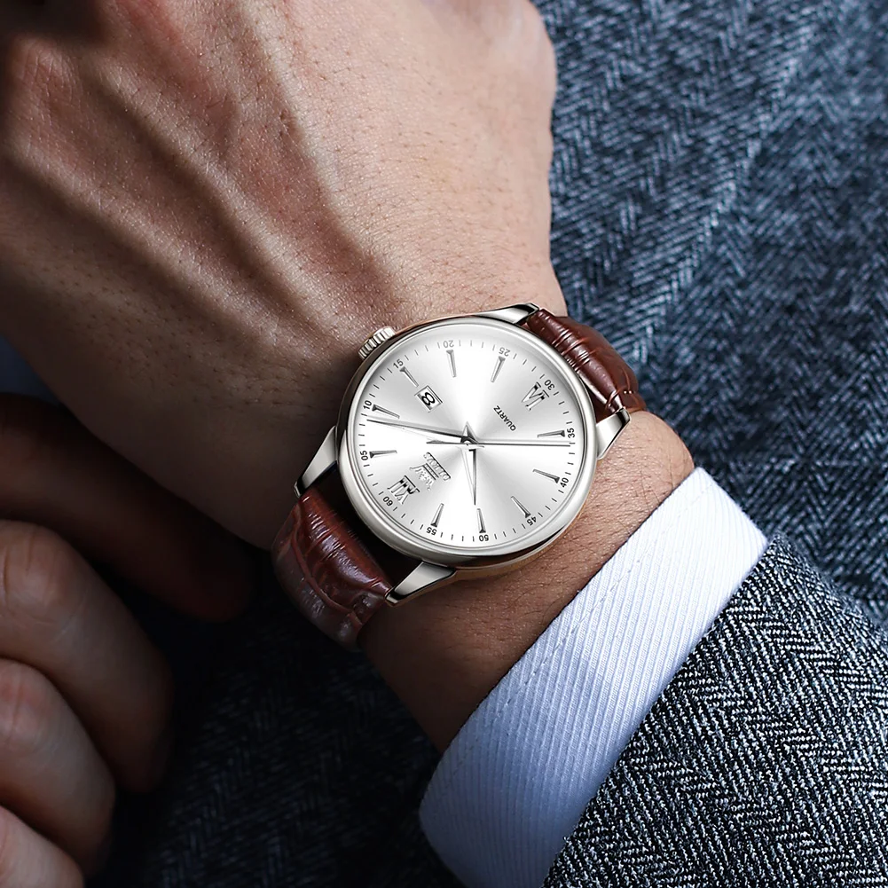 Luxury Men's Watches High Quality Fashion Leather Belt Watch For Men Business Waterproof Original Quartz Movement Reloj Hombre