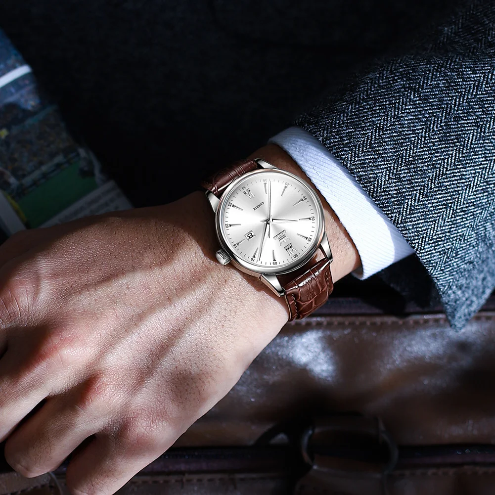 Luxury Men's Watches High Quality Fashion Leather Belt Watch For Men Business Waterproof Original Quartz Movement Reloj Hombre