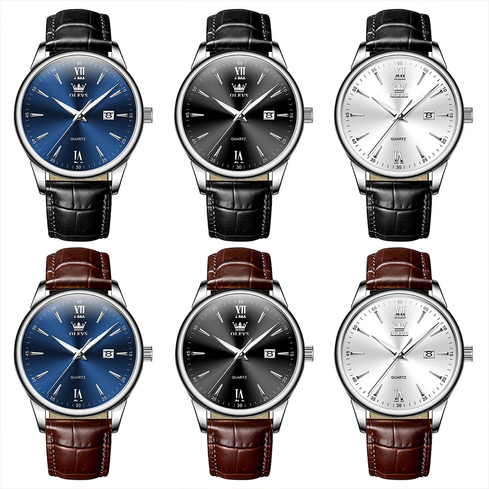 Luxury Men's Watches High Quality Fashion Leather Belt Watch For Men Business Waterproof Original Quartz Movement Reloj Hombre