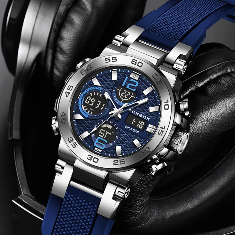 LIGE Luxury LCD Display Men Wristwatches Luminous Sport Man Watch Waterproof Military Quartz Male Clock Relogio Masculino 2023
