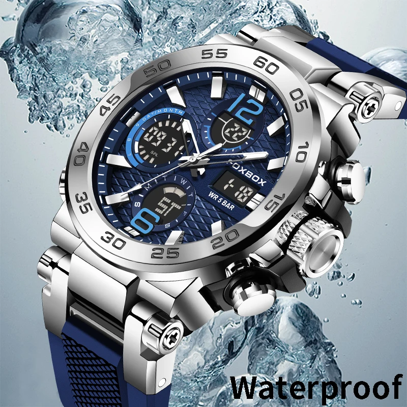 LIGE Luxury LCD Display Men Wristwatches Luminous Sport Man Watch Waterproof Military Quartz Male Clock Relogio Masculino 2023