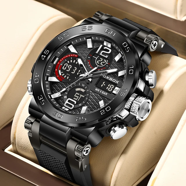 LIGE Luxury LCD Display Men Wristwatches Luminous Sport Man Watch Waterproof Military Quartz Male Clock Relogio Masculino 2023