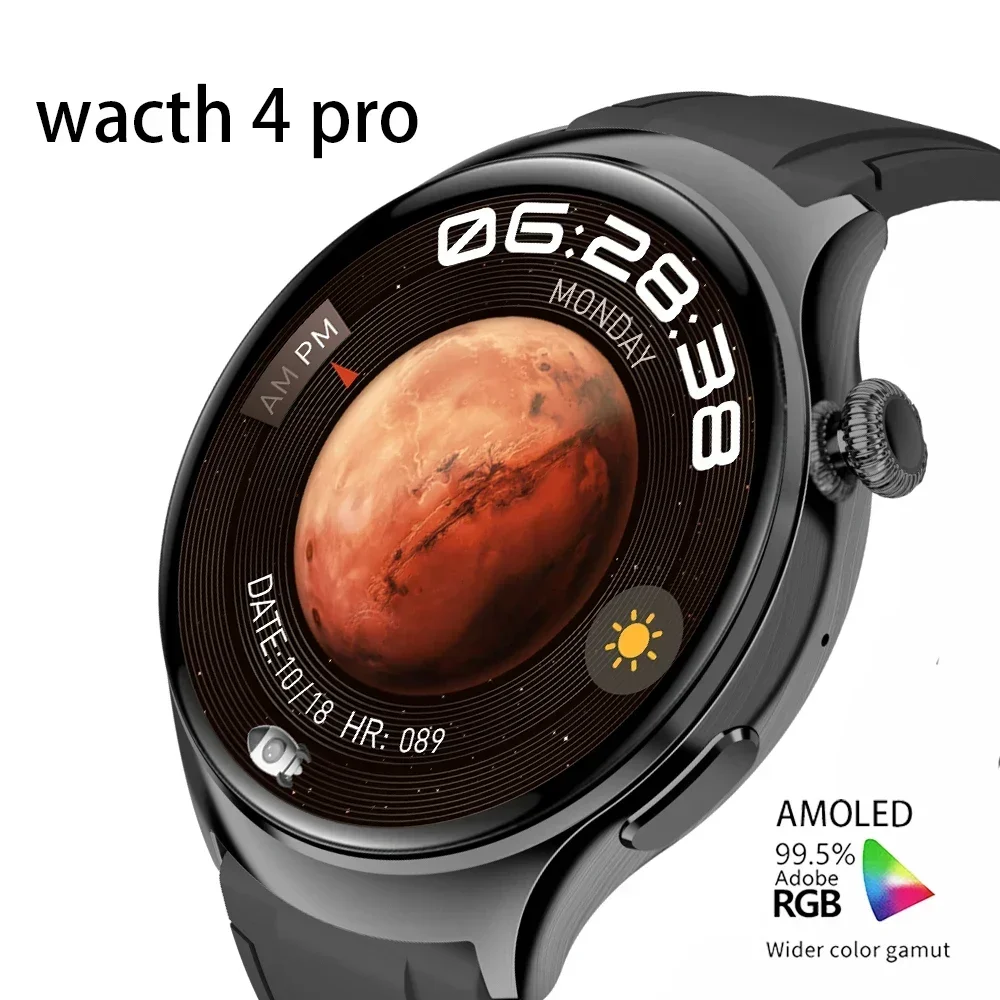 For Huawei Xiaomi Wacth 4 Pro Smartwatch Men AMOLED 390*390 HD Screen Heart Rate Call Bluetooth  Wireless Charging Smart Watch