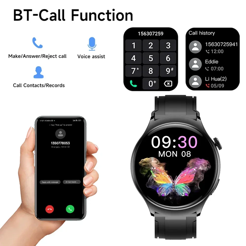 For Huawei Xiaomi Wacth 4 Pro Smartwatch Men AMOLED 390*390 HD Screen Heart Rate Call Bluetooth  Wireless Charging Smart Watch