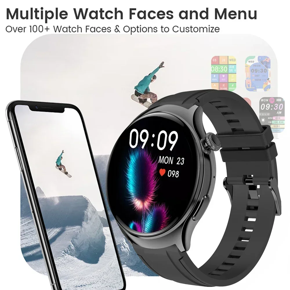 For Huawei Xiaomi Wacth 4 Pro Smartwatch Men AMOLED 390*390 HD Screen Heart Rate Call Bluetooth  Wireless Charging Smart Watch