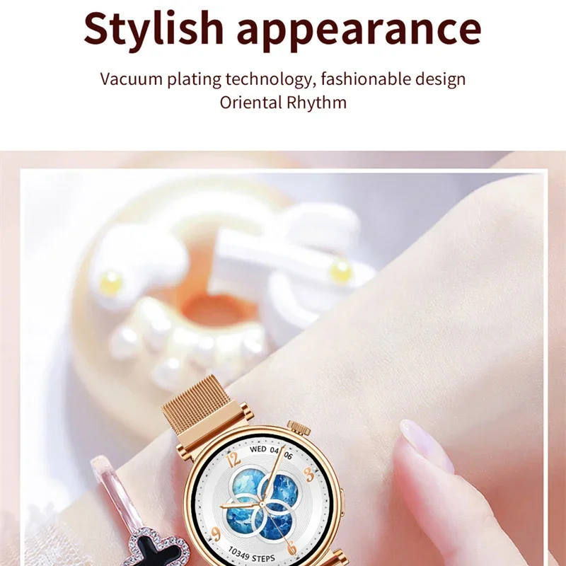 2024 New Fashion Women Smart Watch GT4 Mini AMOLED Screen BT Call NFC Wireless Charger Lady Smartwatch Sports Fitness Tracker