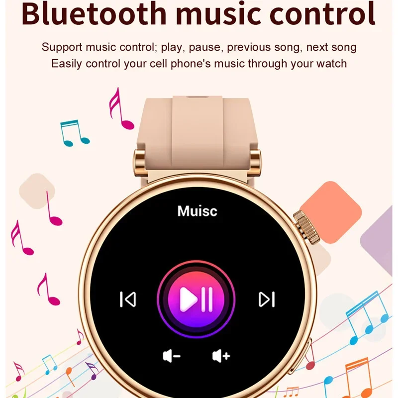 2024 New Fashion Women Smart Watch GT4 Mini AMOLED Screen BT Call NFC Wireless Charger Lady Smartwatch Sports Fitness Tracker
