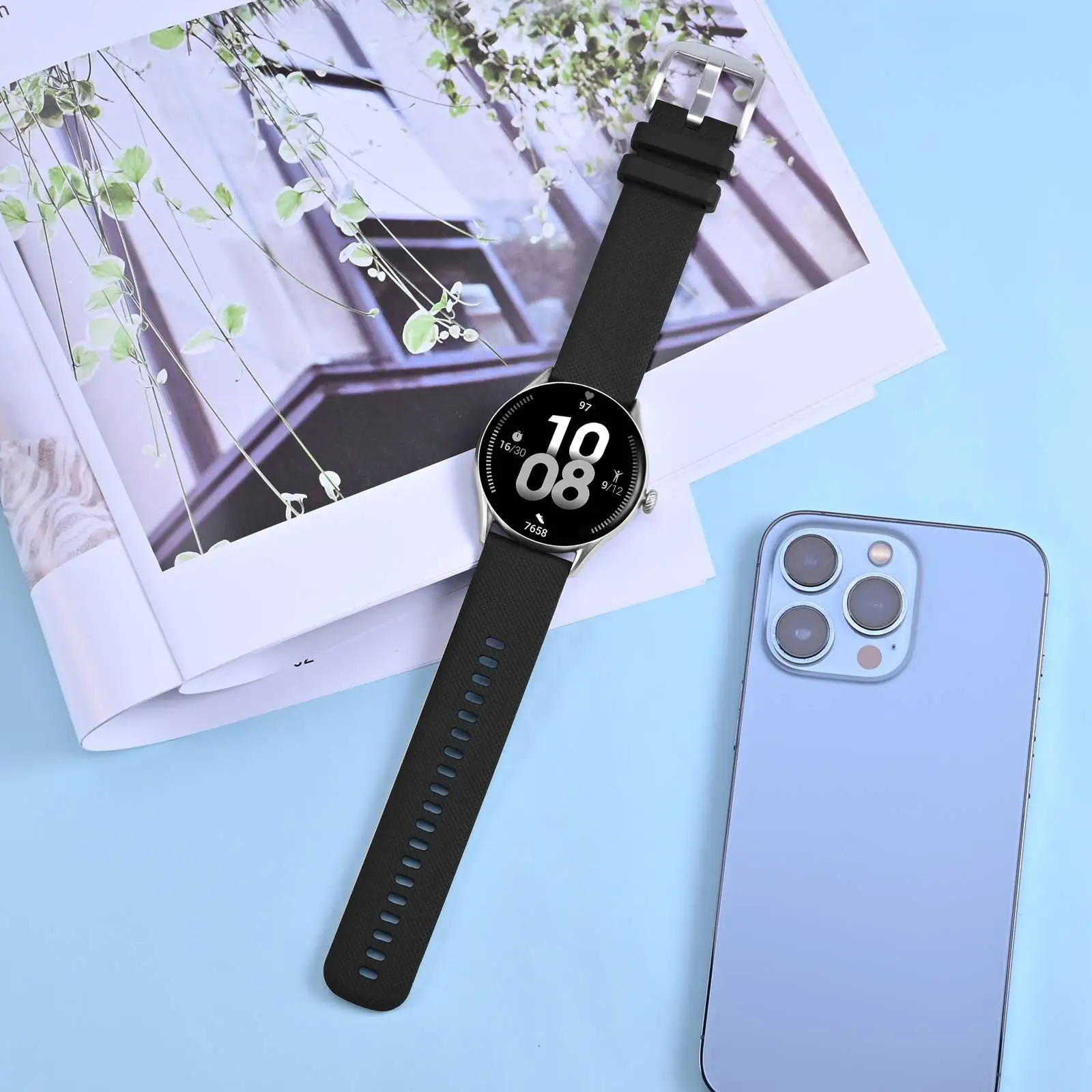 Anbeer Silicone Watch Bands /16/18/20/22/24mm Soft Quick Release Rubber Watch Bands Replacement Bracelet for Smart Watch