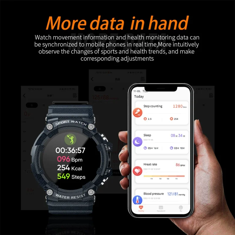 LOKMAT New ATTACK 3 Sport Smart Watch Support Bluetooth Calls Fitness Tracker Heart Rate Monitor Touch Screen Smartwatch