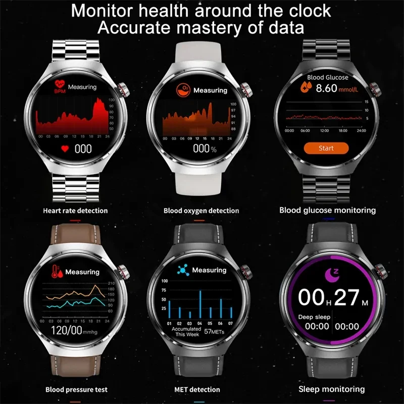 2024New Reloj Watch 4 Pro AMOLED Smart Watch for Men Custom Dial Answer Call Sport Fitness GPS Tracker Men Waterproof Smartwatch