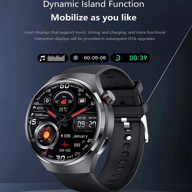 2024New Reloj Watch 4 Pro AMOLED Smart Watch for Men Custom Dial Answer Call Sport Fitness GPS Tracker Men Waterproof Smartwatch