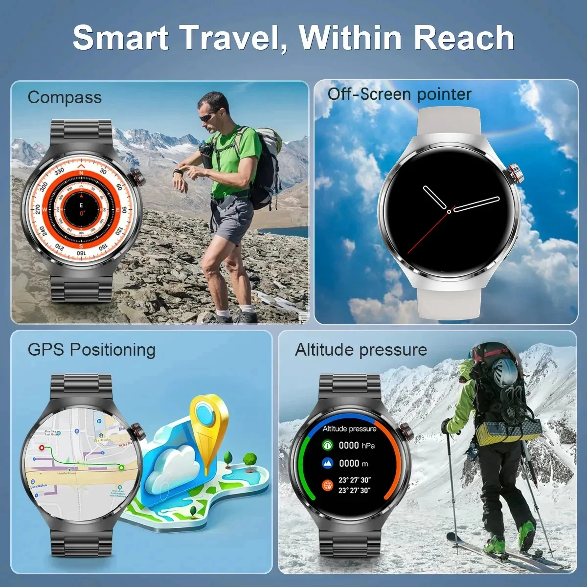 2024New Reloj Watch 4 Pro AMOLED Smart Watch for Men Custom Dial Answer Call Sport Fitness GPS Tracker Men Waterproof Smartwatch