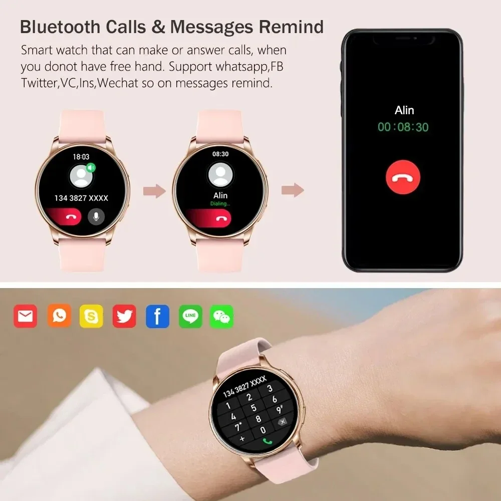 2023 Bluetooth Call Smart Watch Women Amoled Custom Dial Watches Men Sport Fitness Tracker Heart Rate Smartwatch For Android IOS