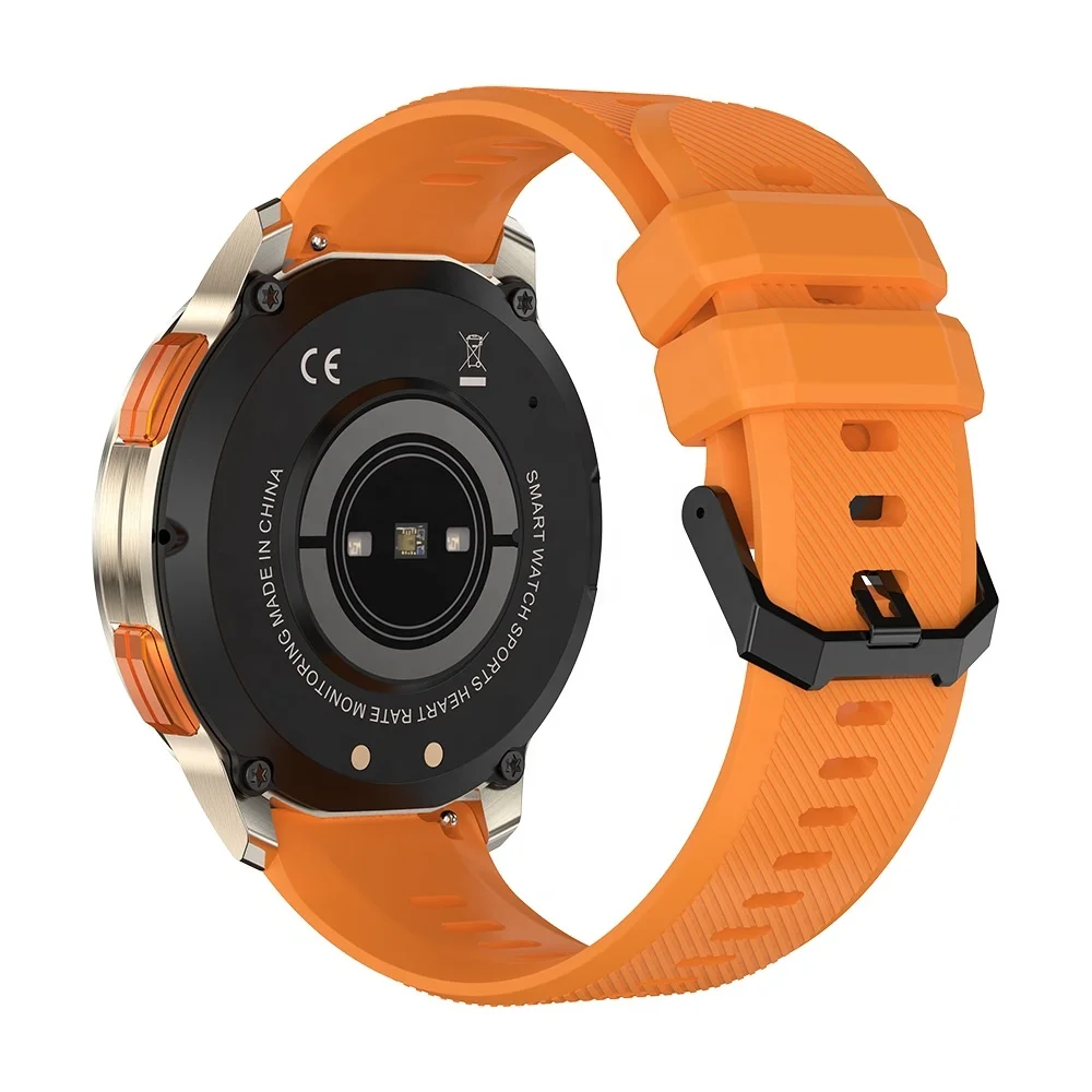 AK59 1.43" Reloj Round AMOLED Screen BT Calling Waterproof Blood Oxygen Fiess Sports Tracker Red Smart Watch