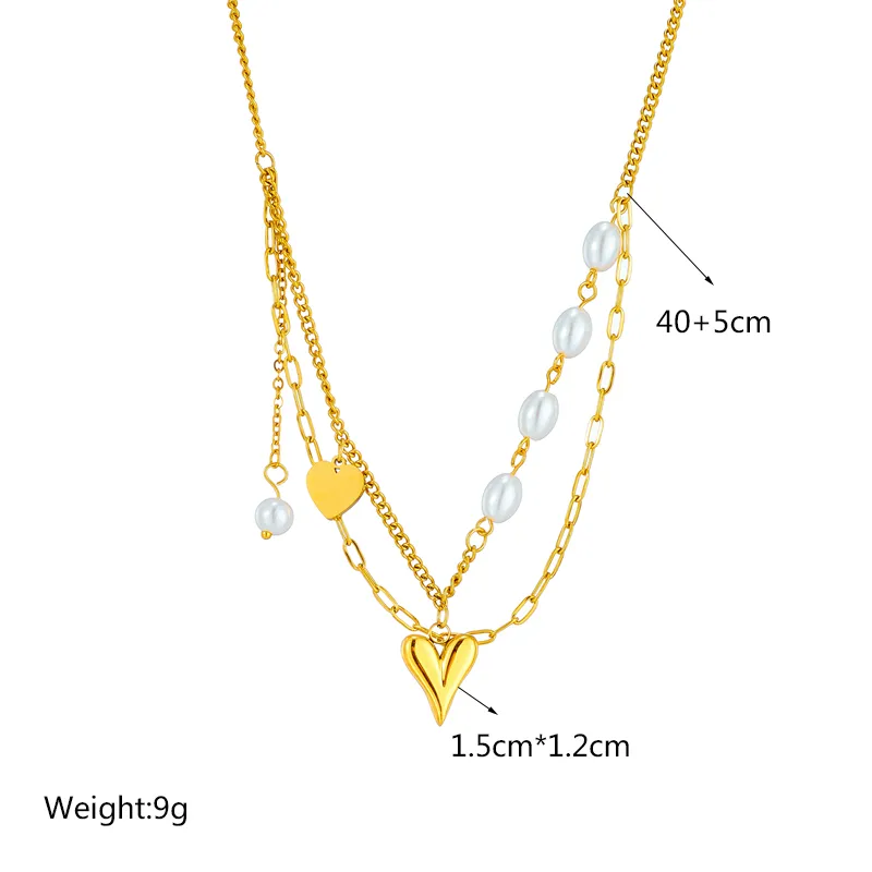 DIEYURO 316L Stainless Steel Pearl Heart Butterfly Cross Pendant Necklace For Women Fashion Girls Clavicle Chain Jewelry Gifts