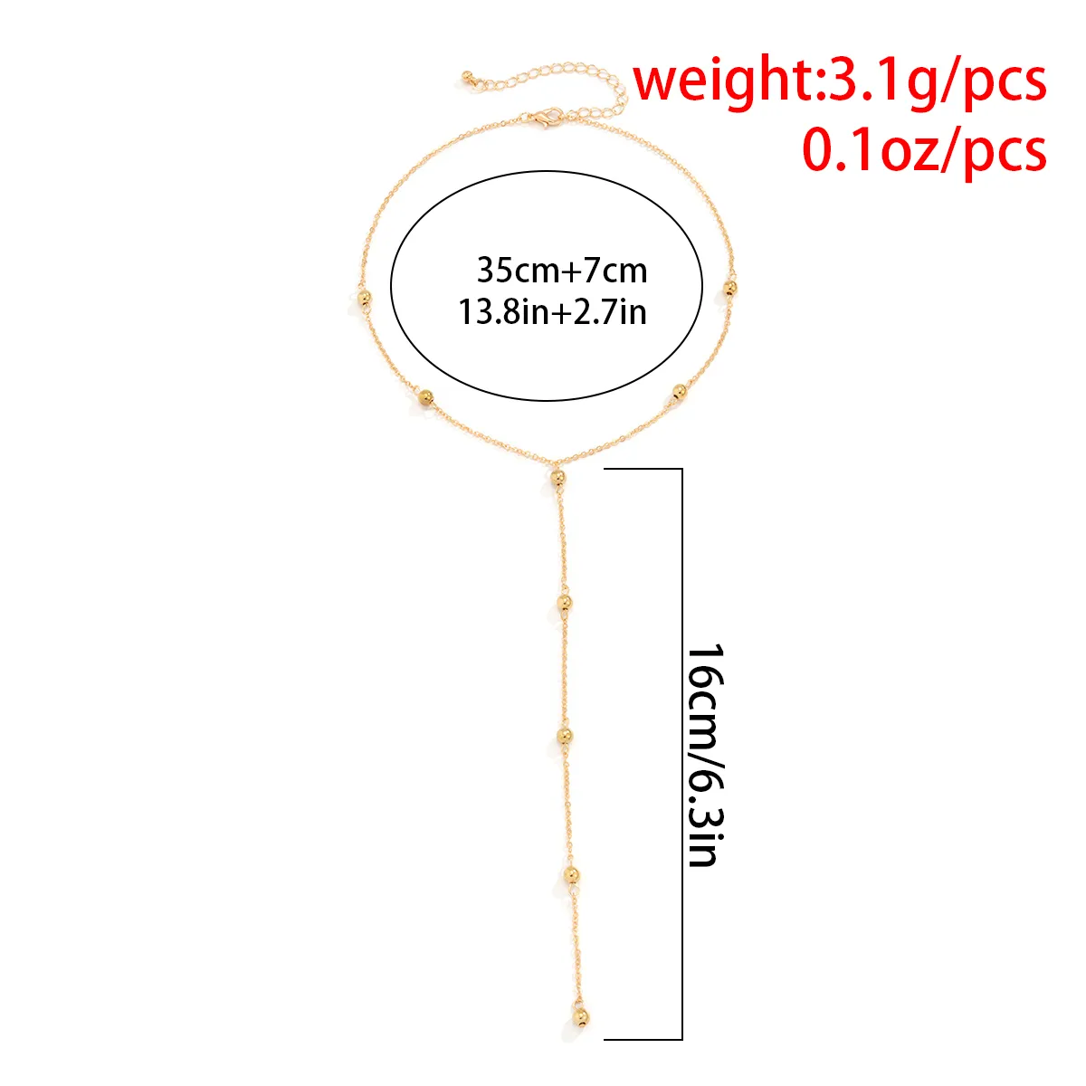 Ingemark Minimalism 2022 Long Tassel Necklace for Women Girls Vintage Chest Thin Chain Ball Pendant Female Neck Jewelry Gift New