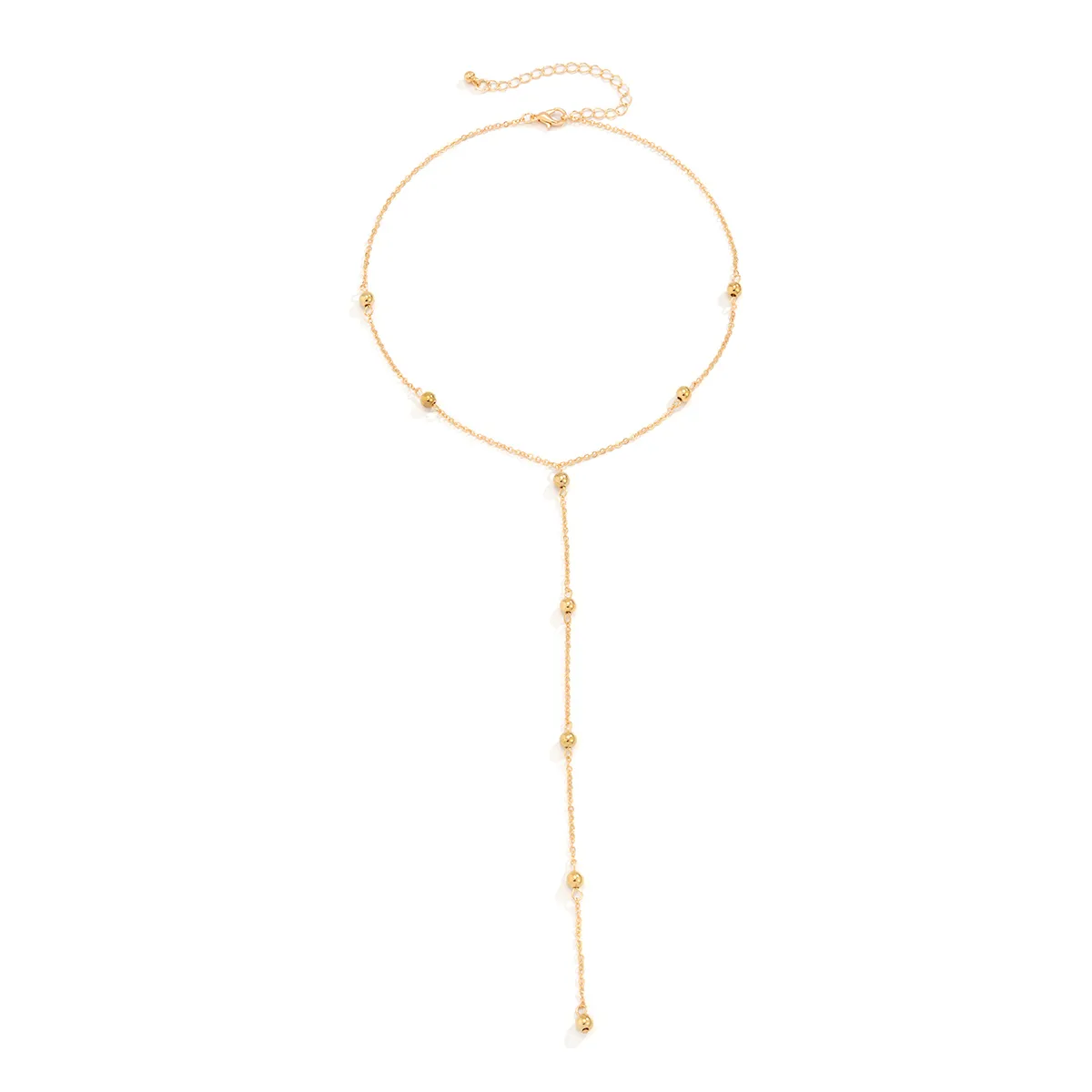 Ingemark Minimalism 2022 Long Tassel Necklace for Women Girls Vintage Chest Thin Chain Ball Pendant Female Neck Jewelry Gift New